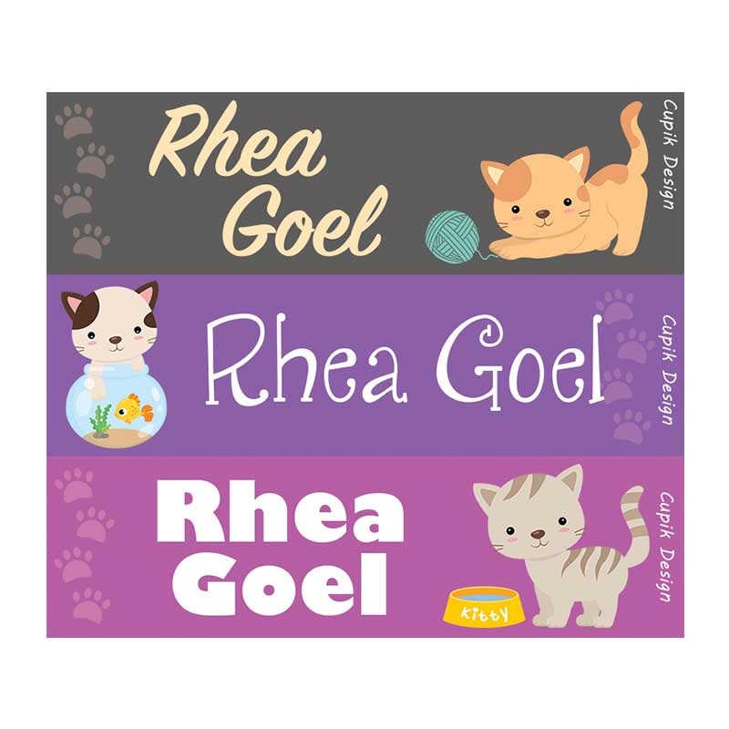 Personalised Cats Waterproof Stickers – Rectangular
