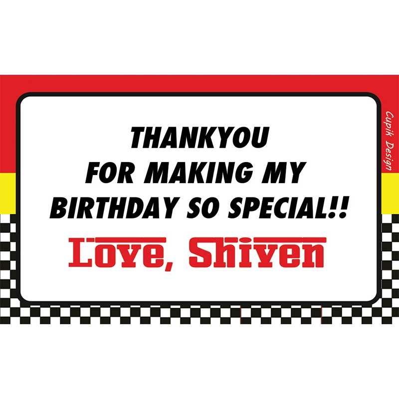 Personalised Checkerboard Return Gift Labels – Set of 20