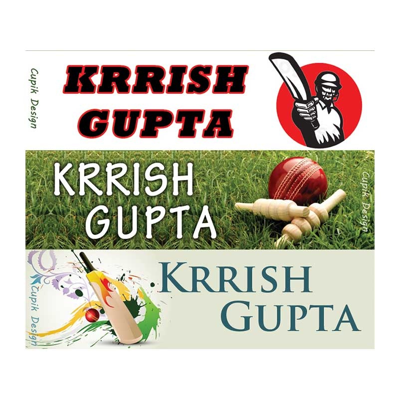 Personalised Cricket Waterproof Stickers – Rectangular