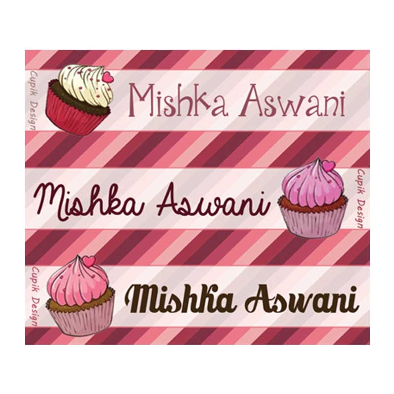 Personalised Cuppy Cake Waterproof Stickers – Rectangular