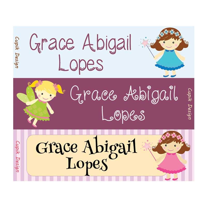 Personalised Fairies Waterproof Stickers – Rectangular