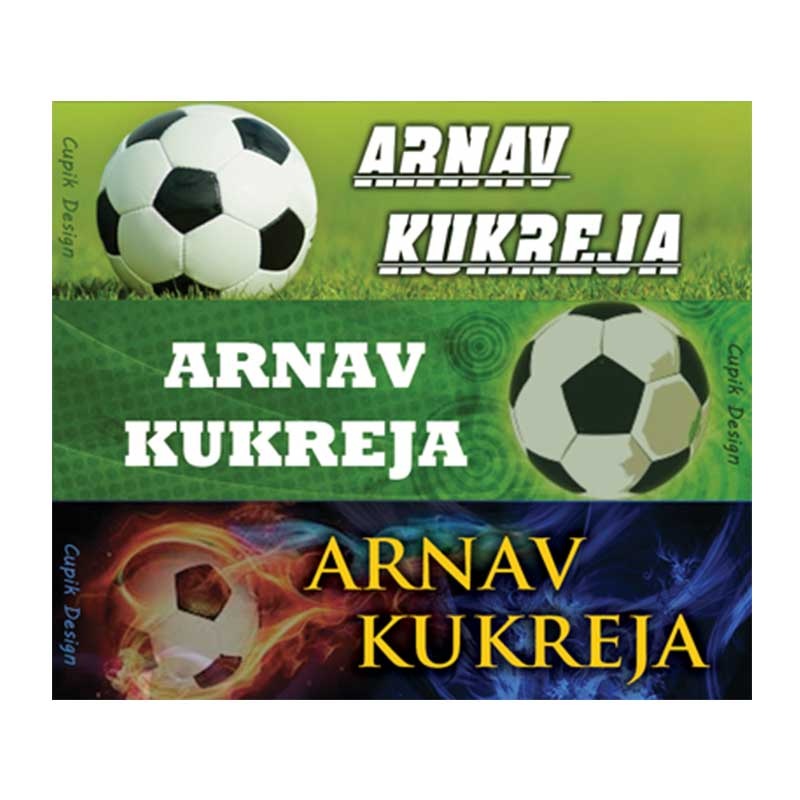 Personalised Football Waterproof Stickers – Rectangular