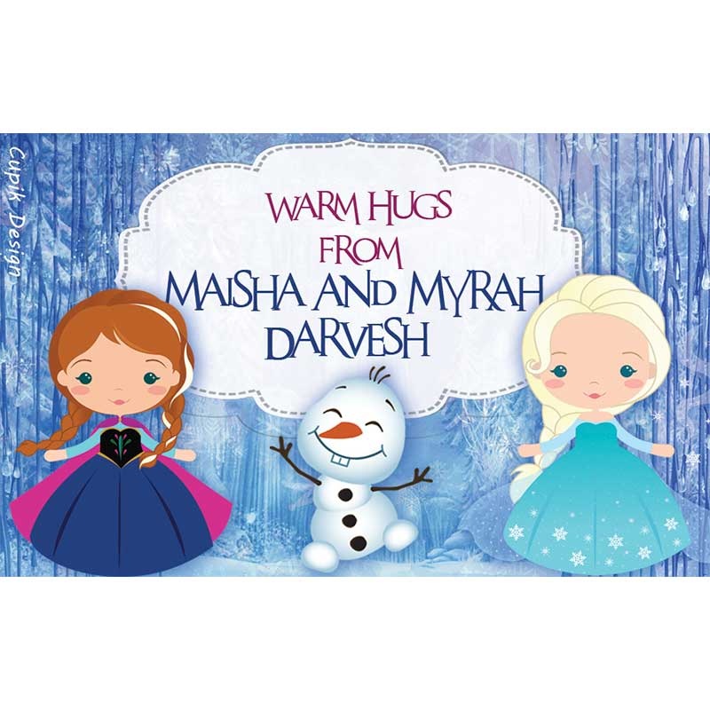 Personalised Frozen Return Gift Labels – Set of 20