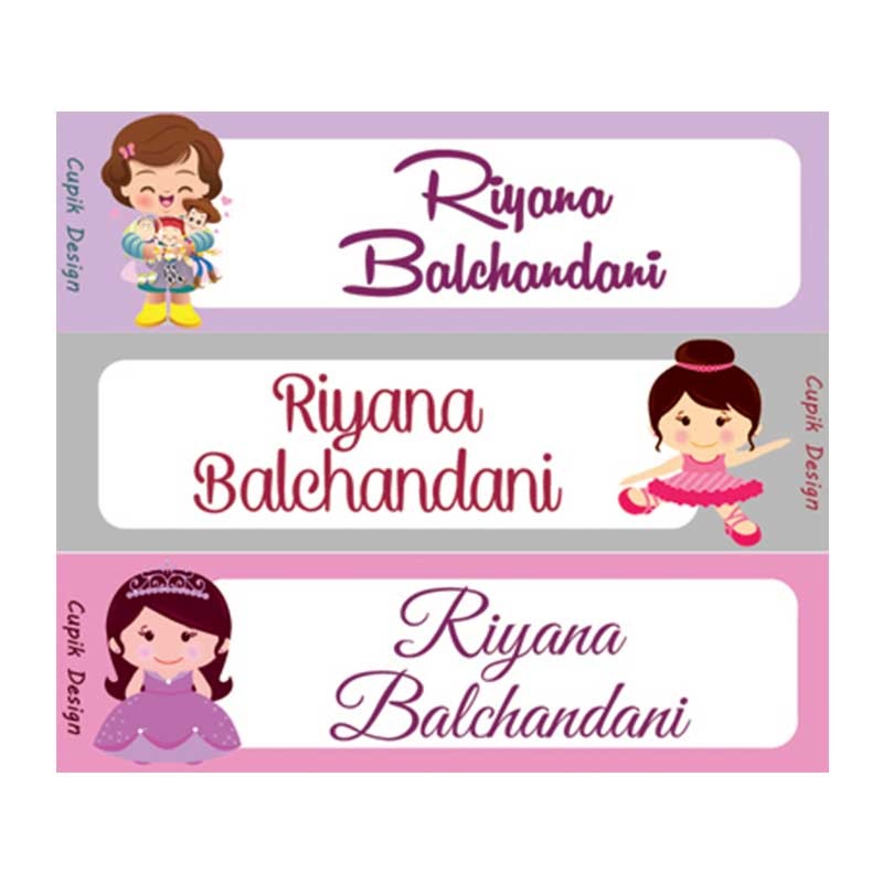 Personalised Happy Girl Waterproof Stickers – Rectangular