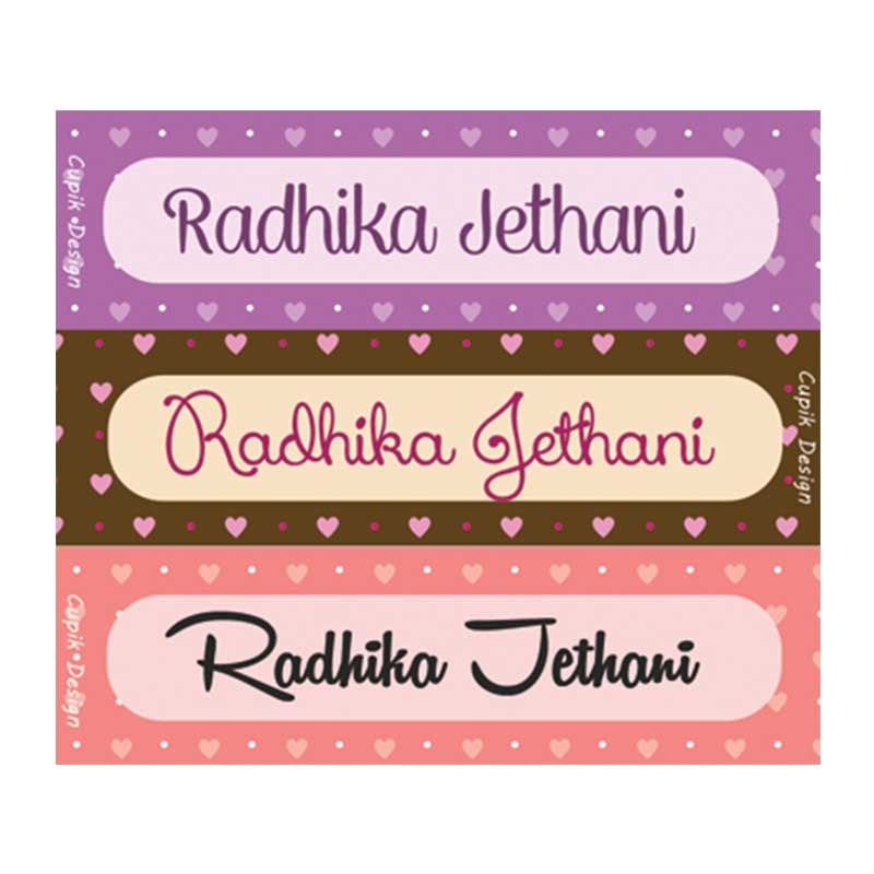 Personalised Hearts Waterproof Stickers – Rectangular