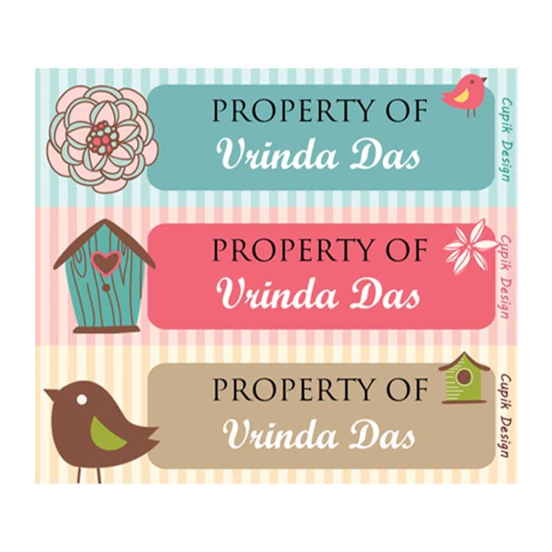 Personalised Lil Birdie Waterproof Stickers – Rectangular