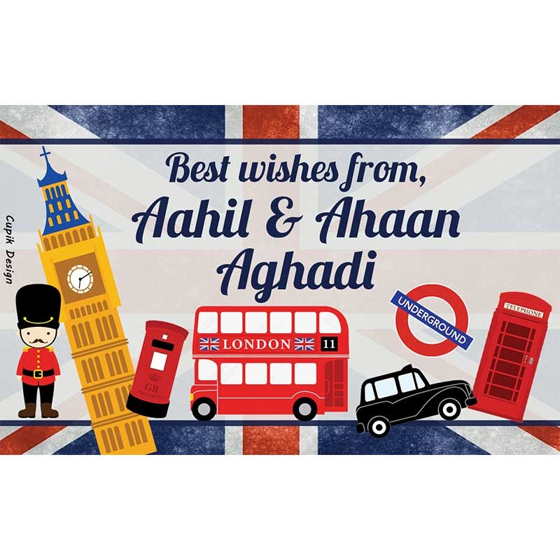 Personalised London Return Gift Labels – Set of 20