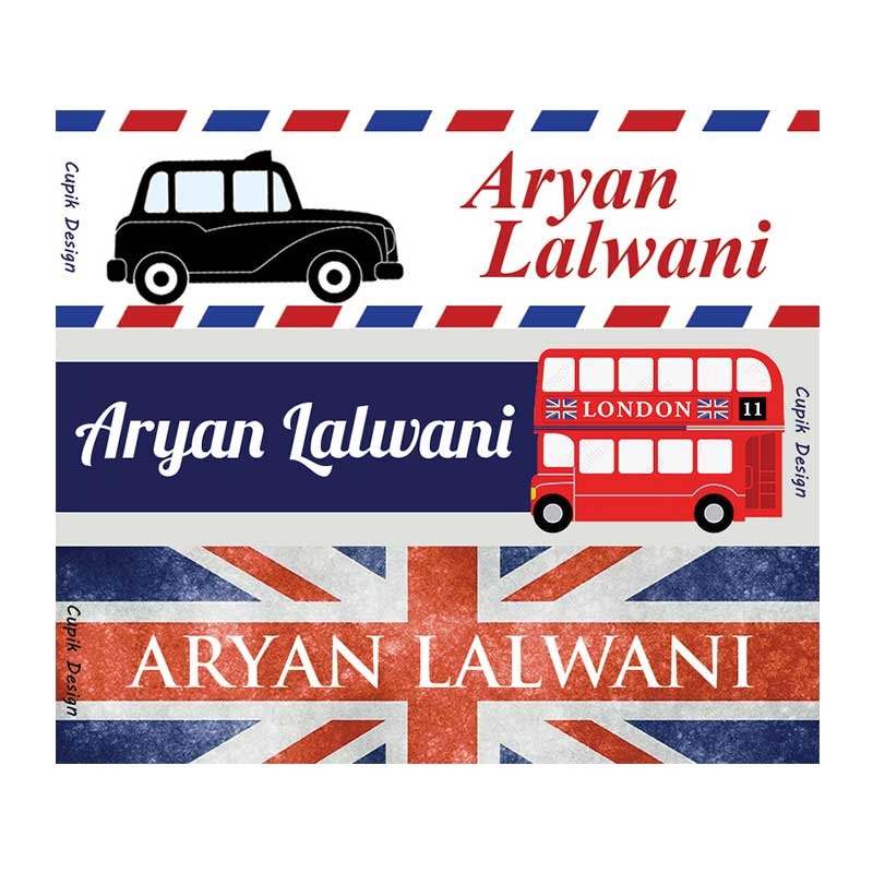 Personalised London Waterproof Stickers – Rectangular