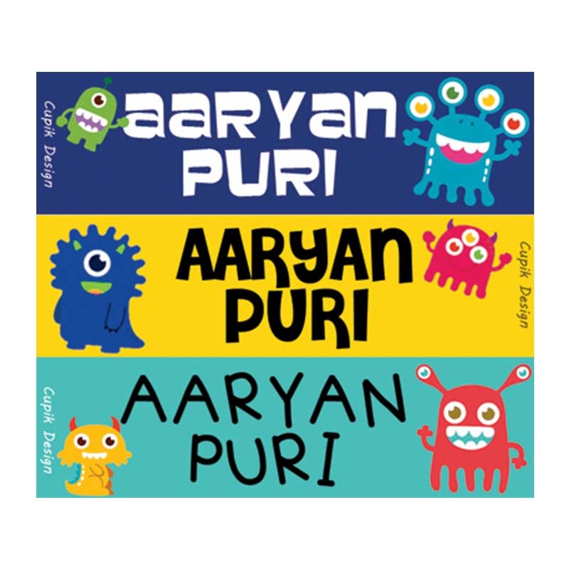 Personalised Monster Waterproof Stickers – Rectangular