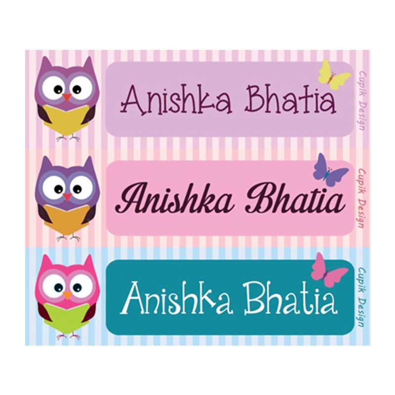 Personalised Owls Waterproof Stickers – Rectangular
