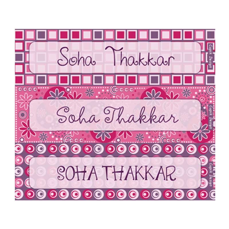 Personalised Pink Floral Waterproof Stickers – Rectangular
