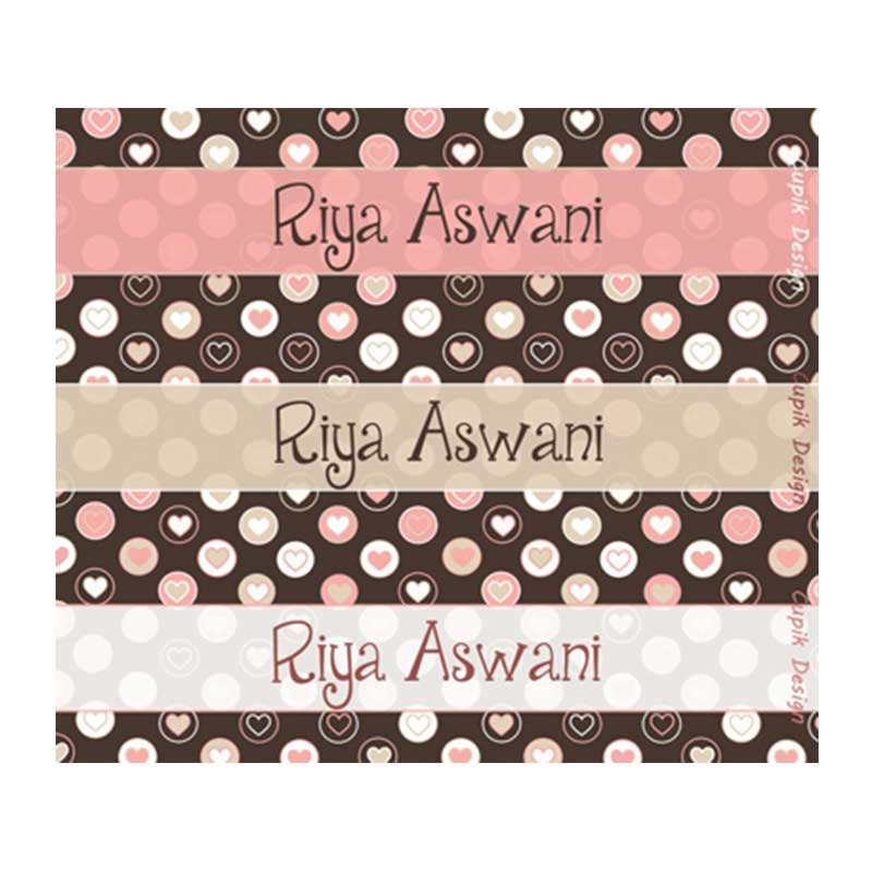 Personalised Pink Hearts Waterproof Stickers – Rectangular