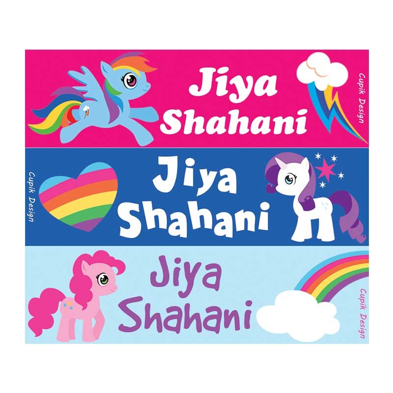 Personalised Ponies Waterproof Stickers – Rectangular