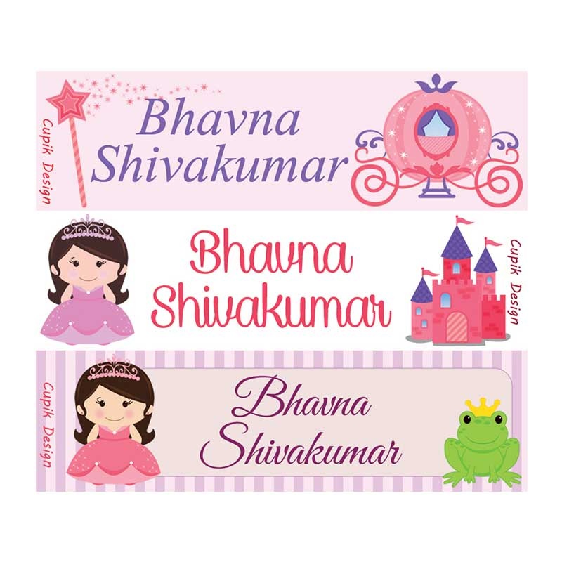 Personalised Princess Waterproof Stickers – Rectangular