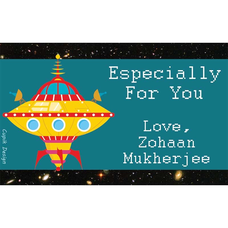 Personalised Spaceship Return Gift Labels – Set of 20