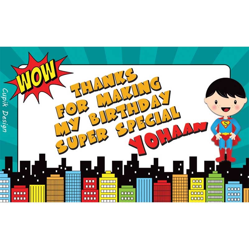 Personalised Superboy 1 Return Gift Labels – Set of 20