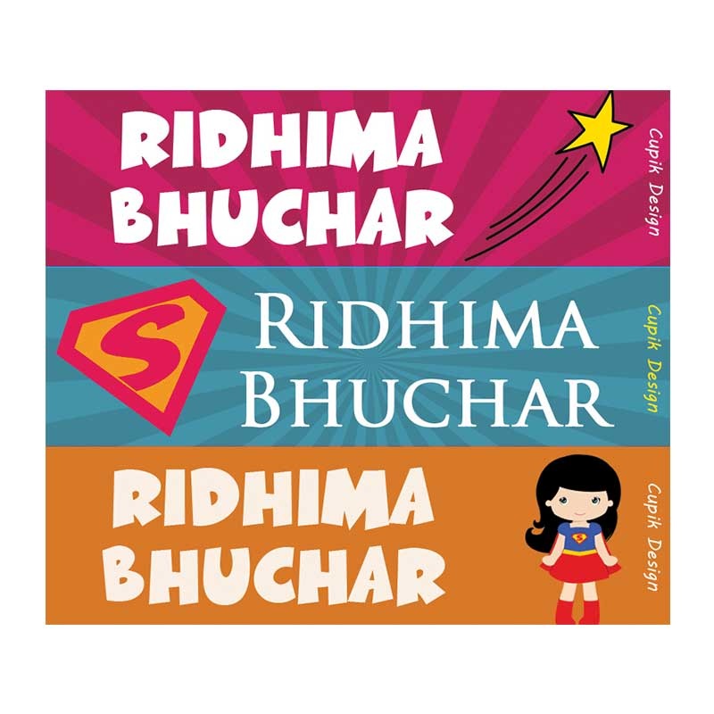 Personalised Supergirl Waterproof Stickers – Rectangular