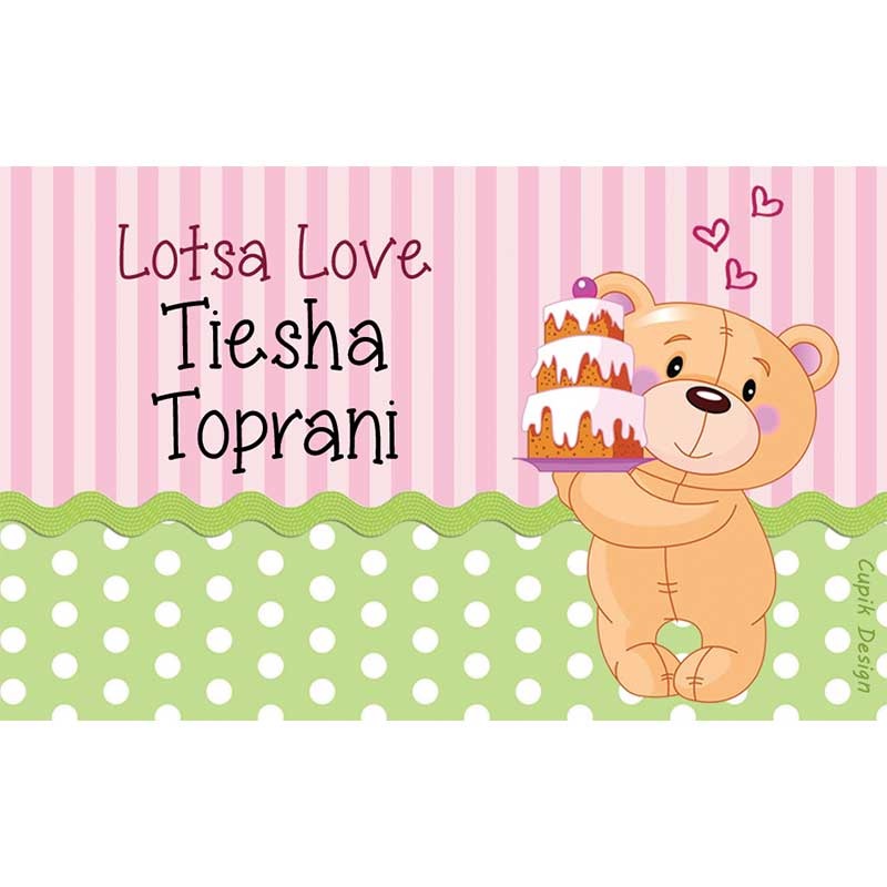 Personalised Teddy Return Gift Labels – Set of 20