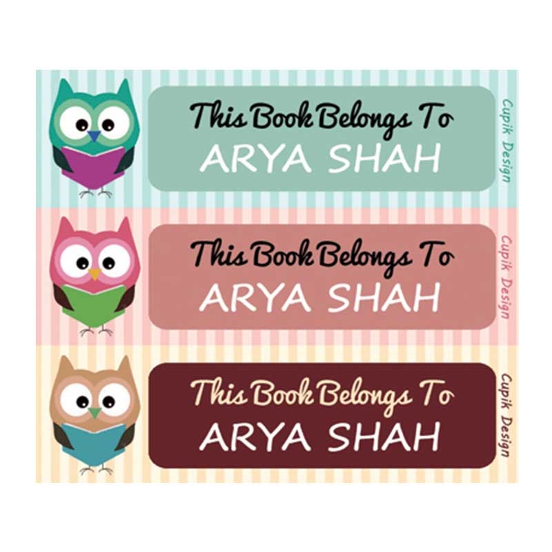 Personalised Thoughtful Owl Waterproof Stickers – Rectangular