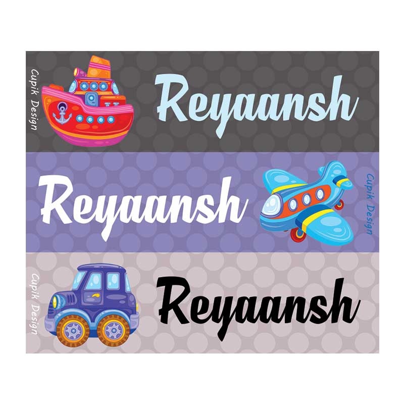 Personalised Transport 1 Waterproof Stickers – Rectangular