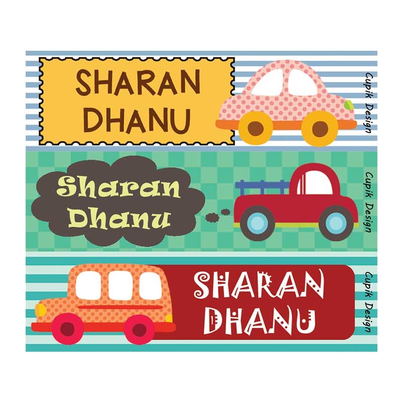 Personalised Transport Waterproof Stickers – Rectangular
