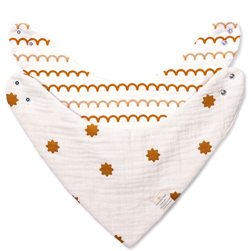 Bandana Bibs  100% Organic Premium Muslin Cotton, Absorbent, Waterproof, Extra-Soft, Adjustable, Lightweight & Durable, Perfect for Newborns, Babies & Toddlers Ages 0-3, Pack of 2/3/6