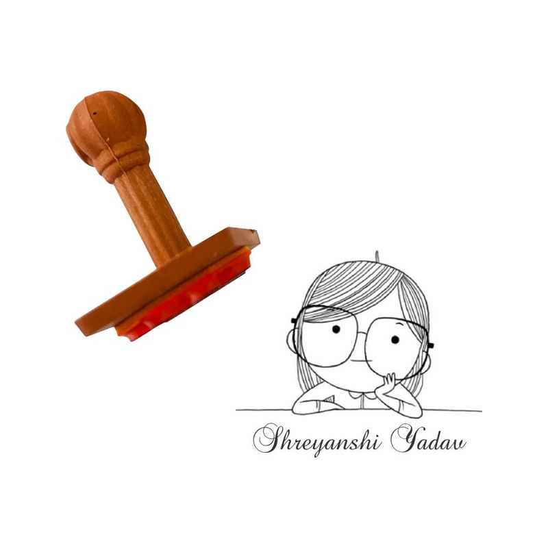 Book stamp – Girl with specs