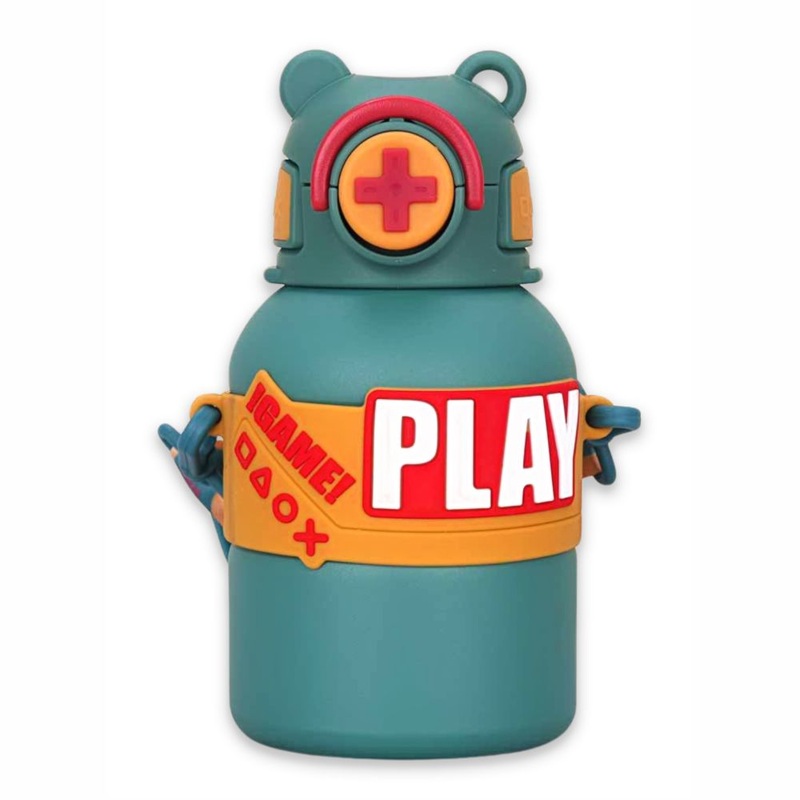Olive Game Theme Stainless Steel Kids Water Bottle, 550ml