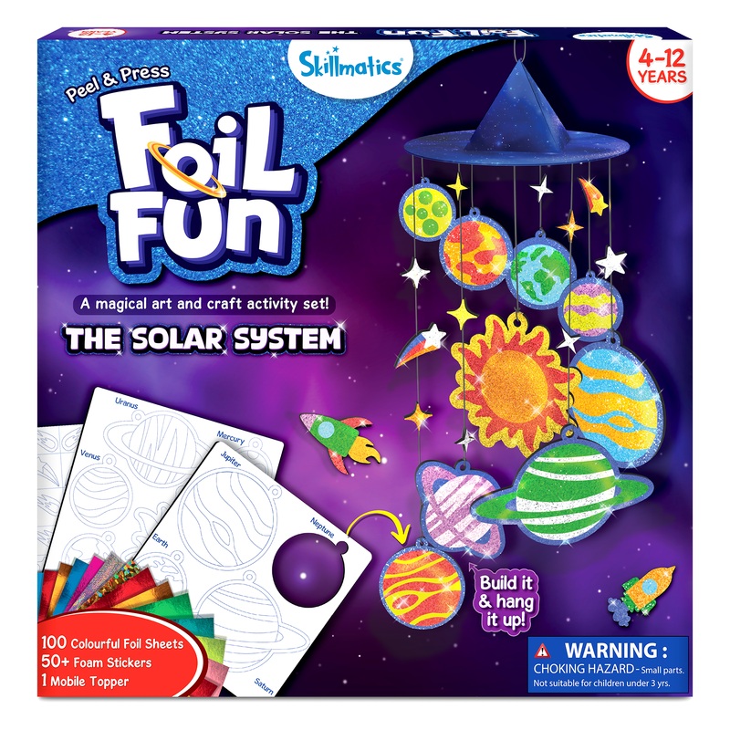 Skillmatics Art & Craft Activity – Foil Fun Solar System, No Mess Art for Kids, Craft Kits, Creative Activity, Gifts for Boys & Girls Ages 4, 5, 6, 7, 8, 9, 10, 11, 12