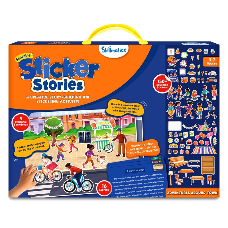 Skillmatics Art & Craft Activity – Sticker Stories, Reusable Sticker Art, DIY Craft Kits, Creative Storytelling Kit, Educational Toy, Gifts for Ages 3, 4, 5, 6, 7