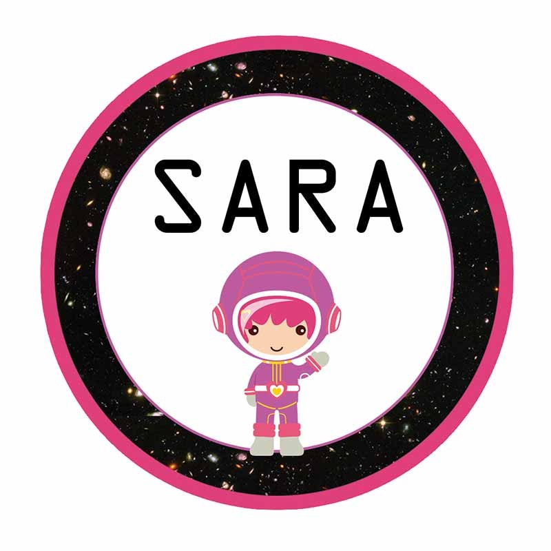 Personalised Astrogirl Waterproof Stickers (Round)