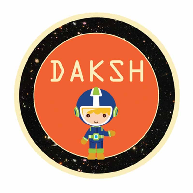 Personalised Astronaut Waterproof Stickers (Round)