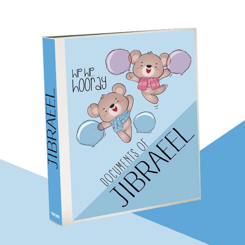 Personalised Binder – Dancing Bears-Blue