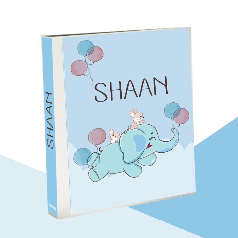 Personalised Binder – Elephant -Blue