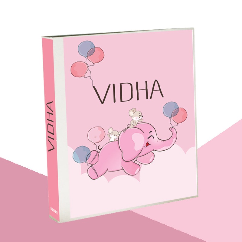 Personalised Binder – Elephant – Pink