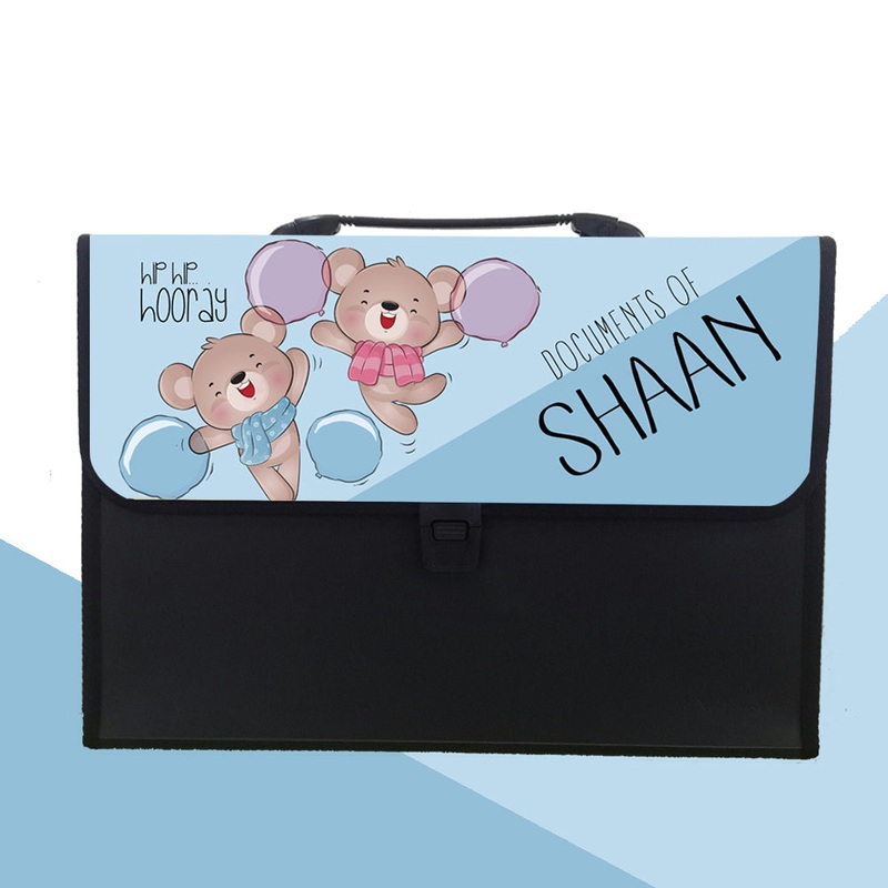 Personalised Folder – Dancing Bears-Blue