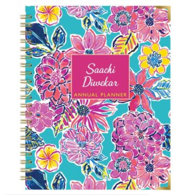 Personalised Fuschia Aqua Annual Planner – Undated