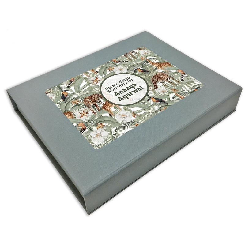 Personalised Jungle Safari Stationery Gift Set – Set of 24 or 48