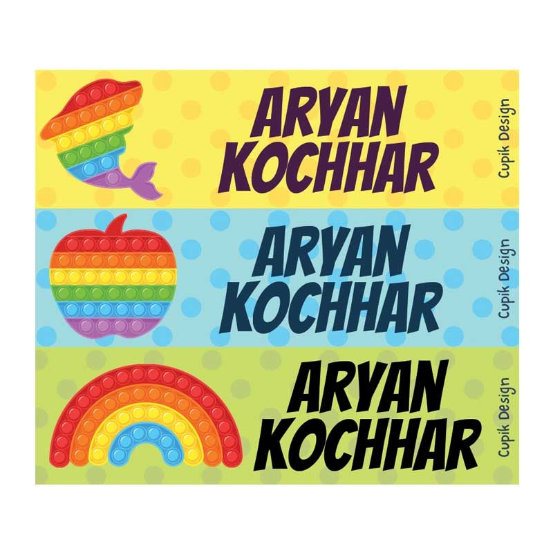 Personalised Pop it Name Stickers
