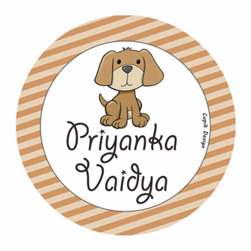 Personalised Puppy Love Waterproof Stickers (Round)