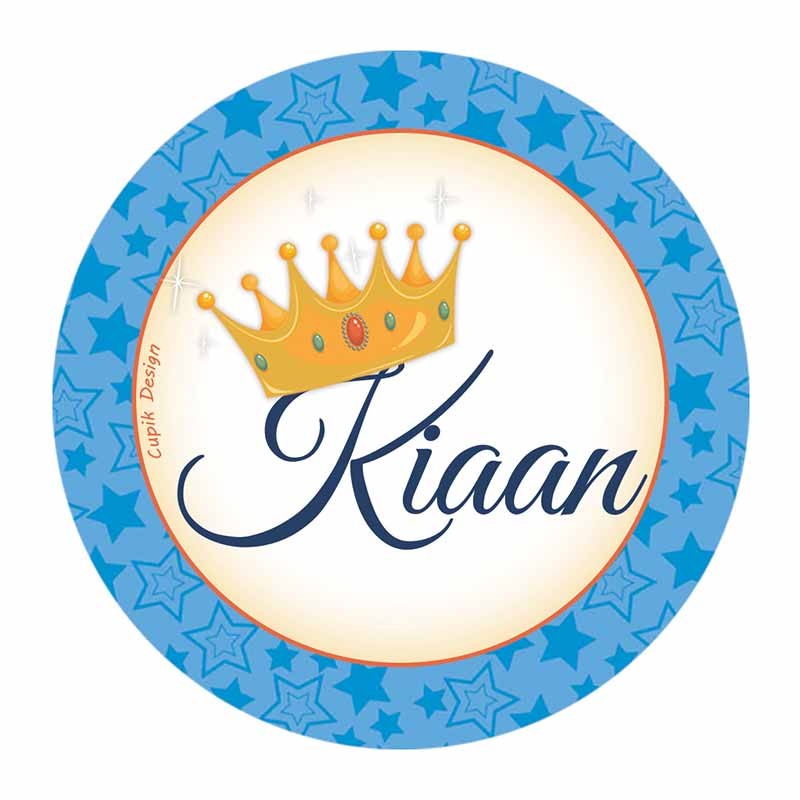 Personalised Stars Waterproof Stickers (Round)