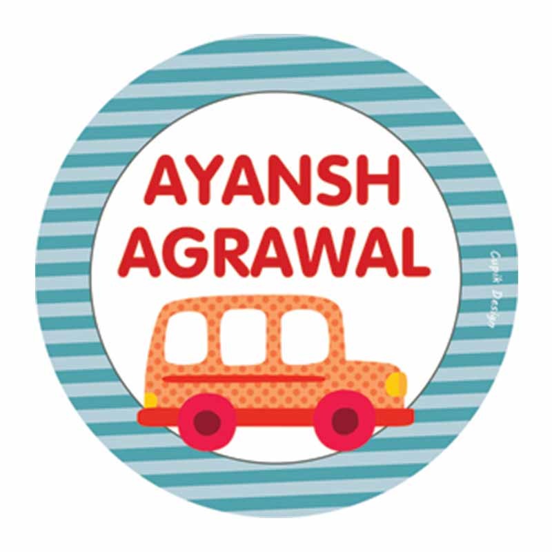 Personalised Transport Waterproof Stickers (Round)