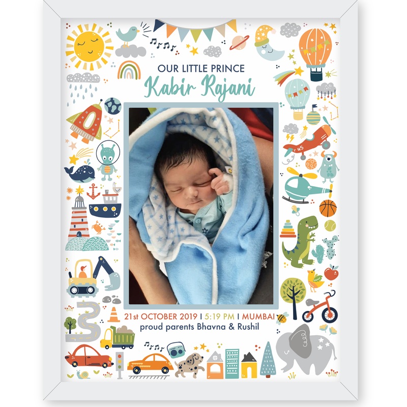 Baby Boy Birth Detail Frame – All Things Blue