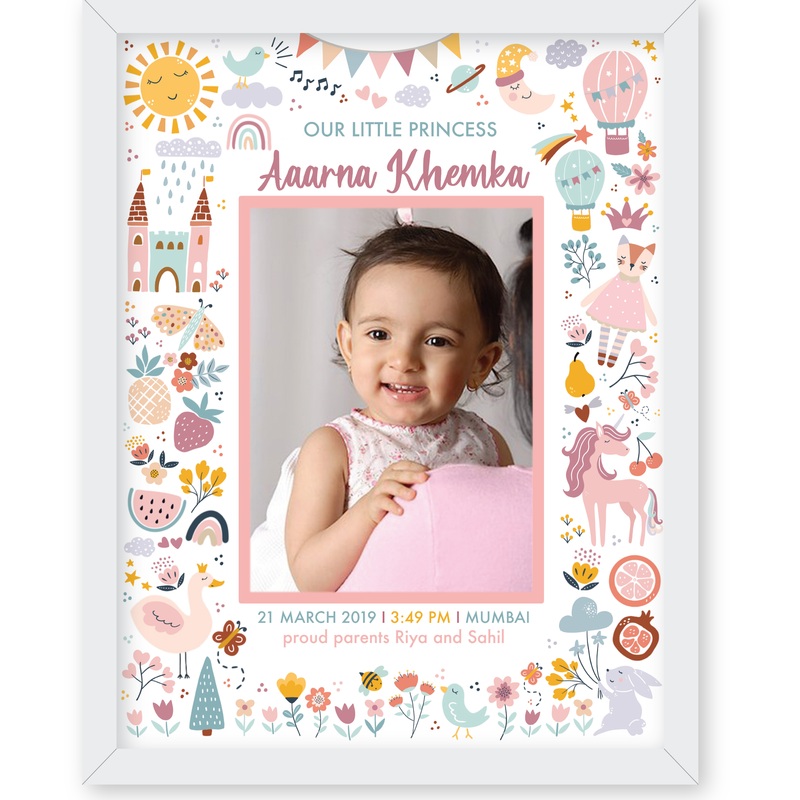 Baby Girl Birth Detail Frame – All Things Pink