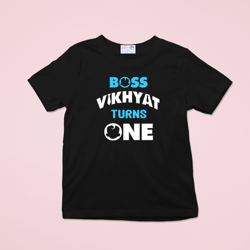Boss Baby Theme First Birthday Black Tshirt