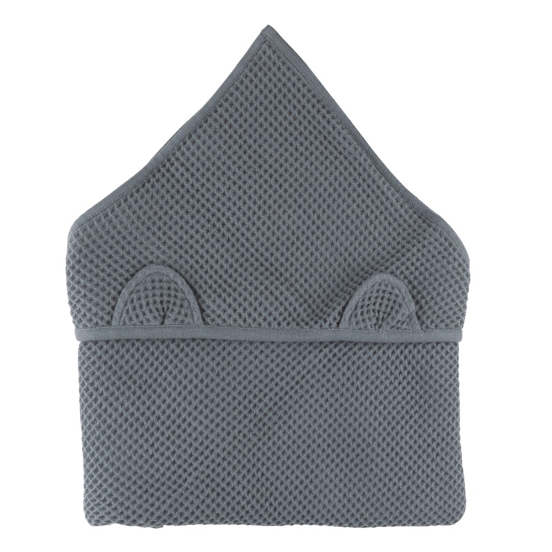 Dulaar Hooded Waffle Towel – Misty Blue