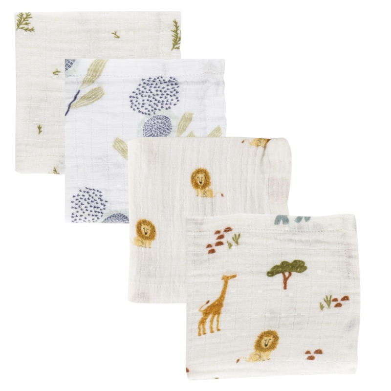 Dulaar Organic Muslin Face Napkin (Set of 4)