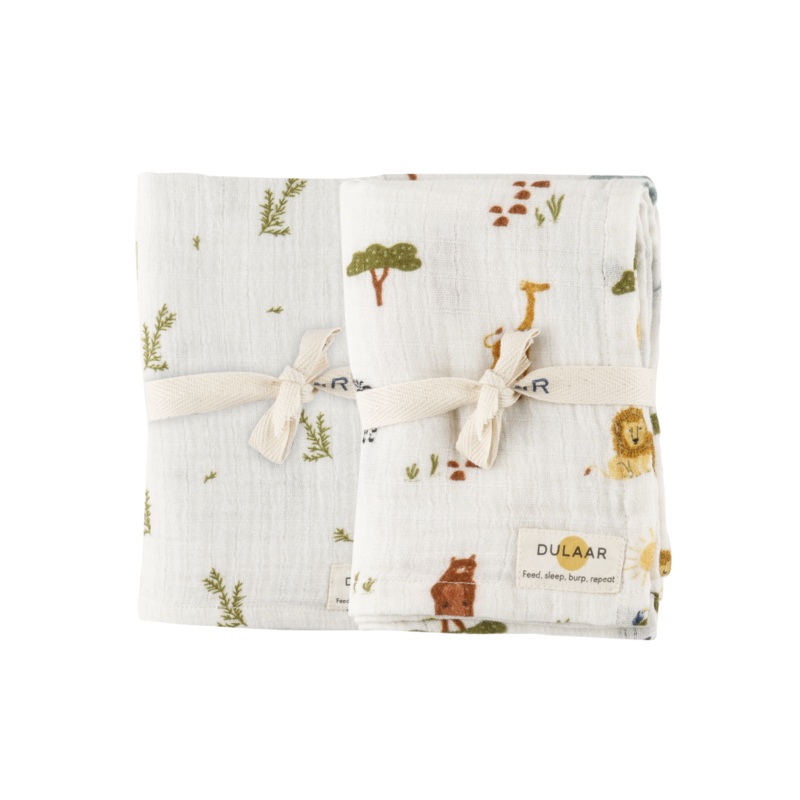 Dulaar Organic Muslin Multipurpose Cloth (Set of 2) – Green Zen + Squad Goals