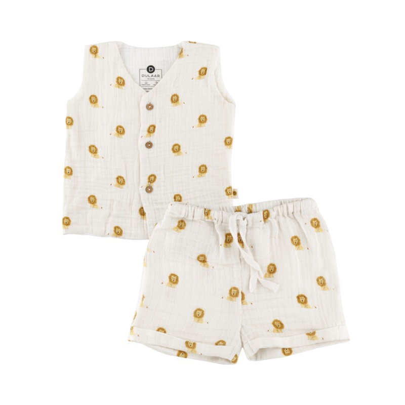 Dulaar Organic Muslin Vest & Shorts Set – Just Lion Around