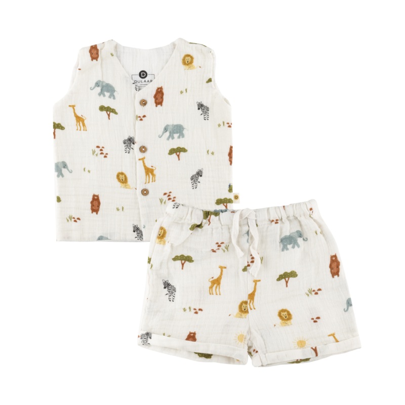 Dulaar Organic Muslin Vest & Shorts Set – Squad Goals
